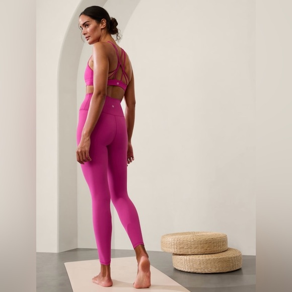 Athleta Transcend Crossover 7/8 Tight Legging // Iceplant Pink - Picture 2 of 7